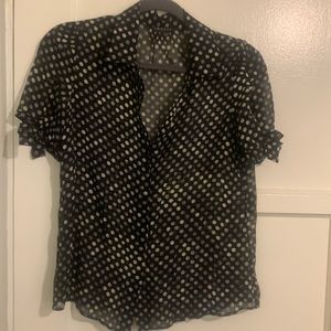 Theory polka dot sheer top